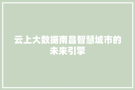 云上大数据南昌智慧城市的未来引擎 Web前端