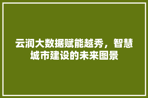云润大数据赋能越秀，智慧城市建设的未来图景