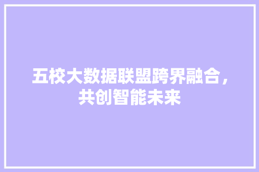 五校大数据联盟跨界融合，共创智能未来