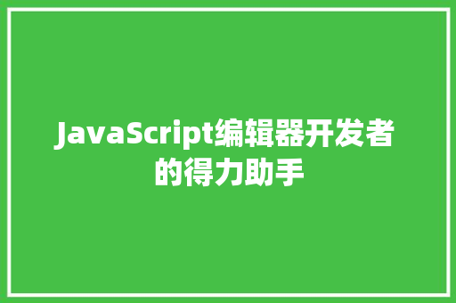 JavaScript编辑器开发者的得力助手