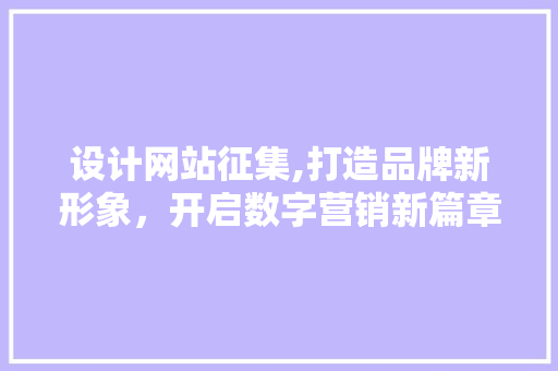 设计网站征集,打造品牌新形象，开启数字营销新篇章