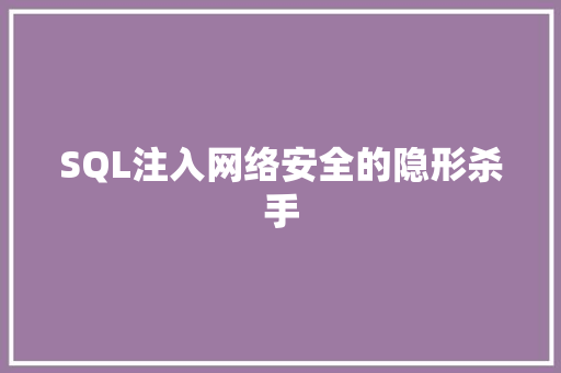 SQL注入网络安全的隐形杀手