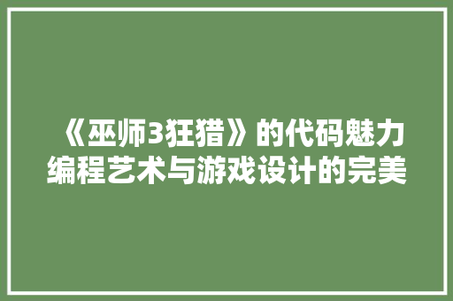 《巫师3狂猎》的代码魅力编程艺术与游戏设计的完美融合