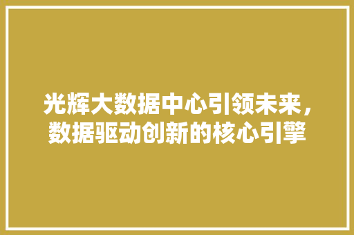 光辉大数据中心引领未来，数据驱动创新的核心引擎