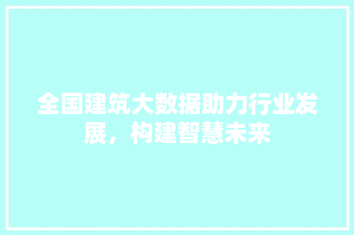 全国建筑大数据助力行业发展，构建智慧未来