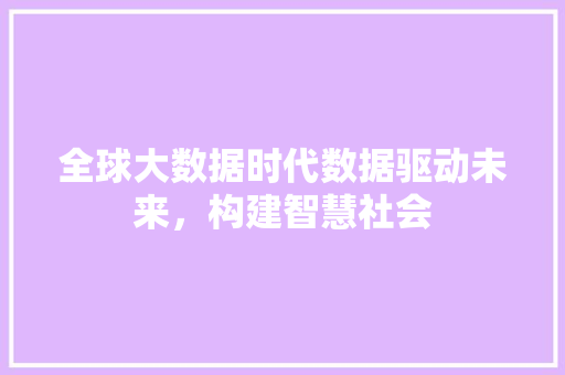 全球大数据时代数据驱动未来，构建智慧社会 友链在线