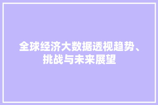 全球经济大数据透视趋势、挑战与未来展望 SEO教程