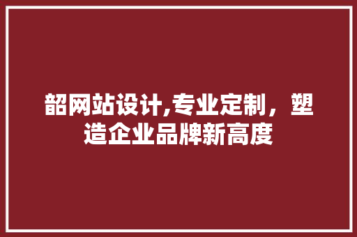 韶网站设计,专业定制，塑造企业品牌新高度