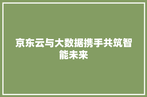 京东云与大数据携手共筑智能未来 SEO教程
