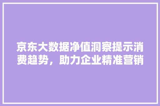 京东大数据净值洞察提示消费趋势，助力企业精准营销 Web前端