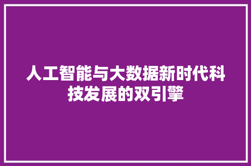 人工智能与大数据新时代科技发展的双引擎 SEO教程