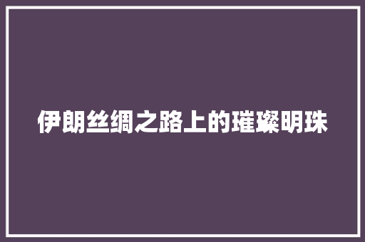 伊朗丝绸之路上的璀璨明珠