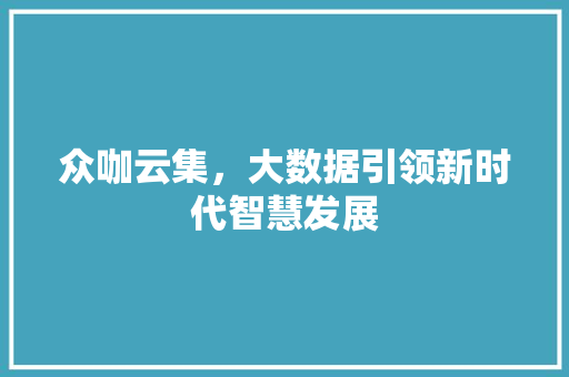 众咖云集，大数据引领新时代智慧发展