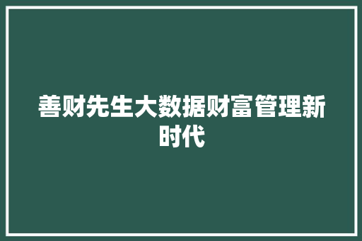 善财先生大数据财富管理新时代 WordPress教程