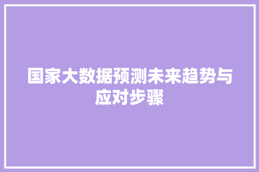 国家大数据预测未来趋势与应对步骤