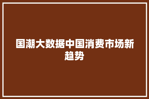 国潮大数据中国消费市场新趋势 服务器/数据库