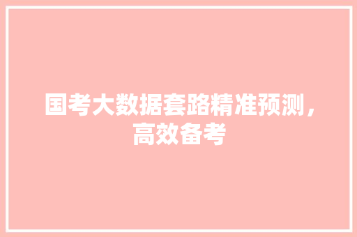 国考大数据套路精准预测，高效备考 SEO教程