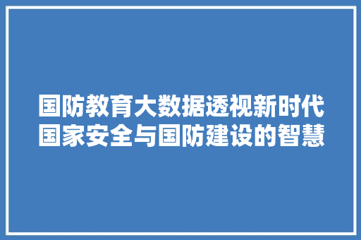 国防教育大数据透视新时代国家安全与国防建设的智慧之路