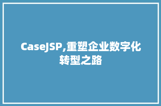 CaseJSP,重塑企业数字化转型之路