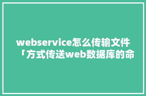 webservice怎么传输文件「方式传送web数据库的命令」