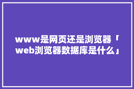 www是网页还是浏览器「web浏览器数据库是什么」 WordPress教程
