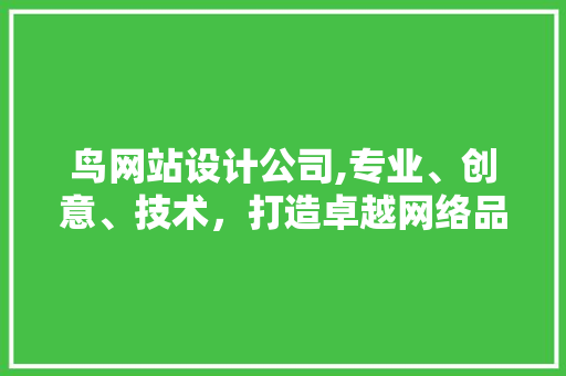 鸟网站设计公司,专业、创意、技术，打造卓越网络品牌形象 鸟网站设计公司,专业、创意、技术，打造卓越网络品牌形象 服务器/数据库