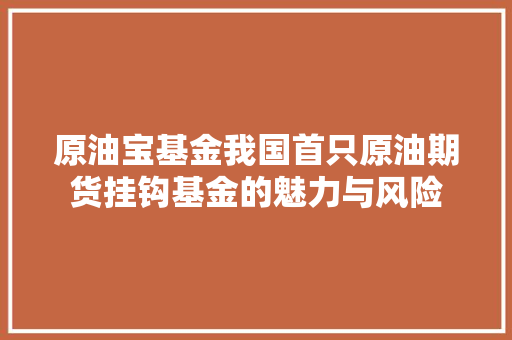 原油宝基金我国首只原油期货挂钩基金的魅力与风险 WordPress教程