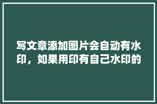 写文章添加图片会自动有水印，如果用印有自己水印的图片会有影响吗「微信公众号 wordpress」