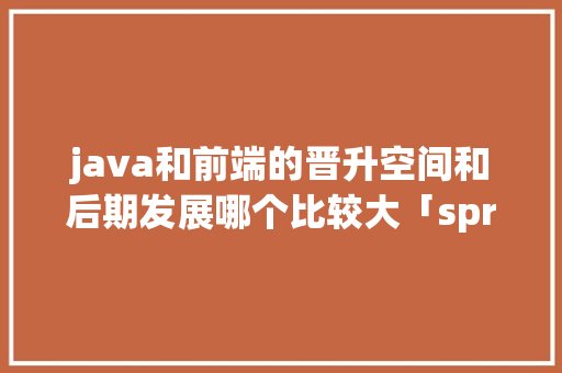 java和前端的晋升空间和后期发展哪个比较大「spring 数据库」