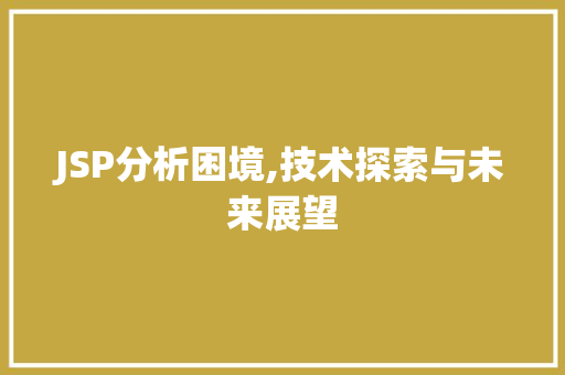 JSP分析困境,技术探索与未来展望