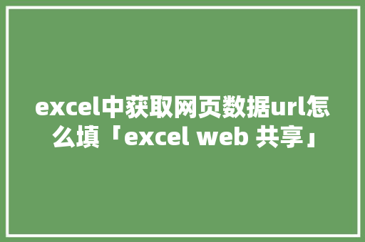excel中获取网页数据url怎么填「excel web 共享」 WordPress教程