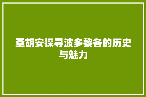 圣胡安探寻波多黎各的历史与魅力