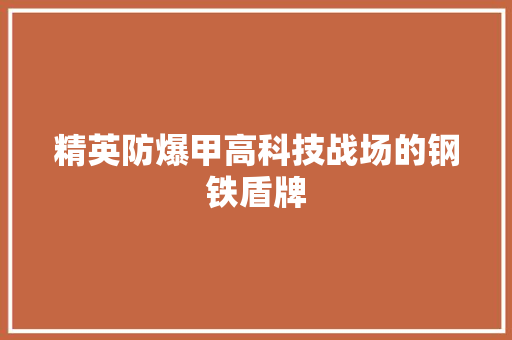 精英防爆甲高科技战场的钢铁盾牌