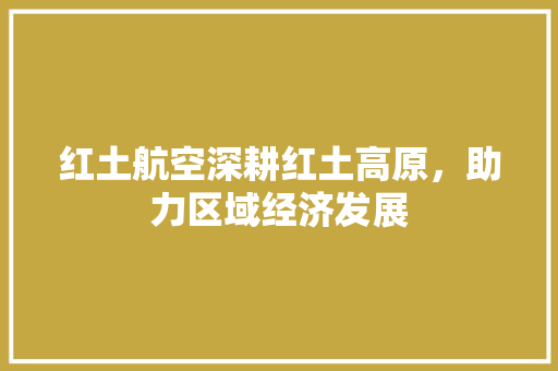 红土航空深耕红土高原，助力区域经济发展