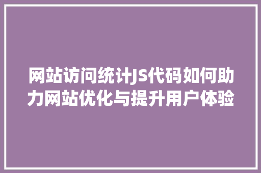 网站访问统计JS代码如何助力网站优化与提升用户体验