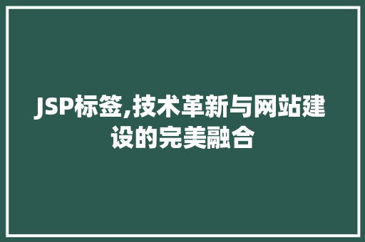 JSP标签,技术革新与网站建设的完美融合