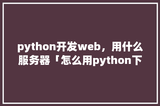 python开发web，用什么服务器「怎么用python下载网站数据」 友链在线