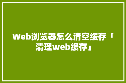Web浏览器怎么清空缓存「清理web缓存」 SEO教程
