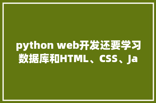 python web开发还要学习数据库和HTML、CSS、JavaScrip吗「web数据库开发技术」 友链在线
