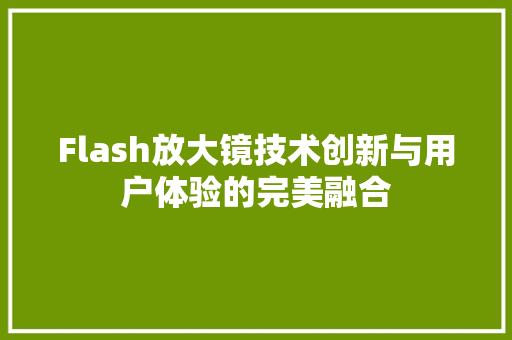 Flash放大镜技术创新与用户体验的完美融合