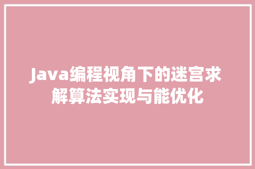 Java编程视角下的迷宫求解算法实现与能优化