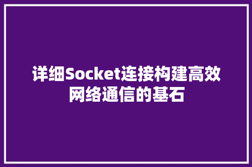 详细Socket连接构建高效网络通信的基石