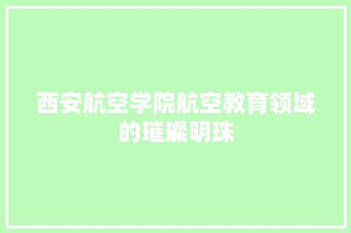 西安航空学院航空教育领域的璀璨明珠 WordPress教程