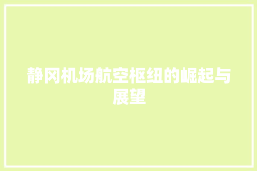 静冈机场航空枢纽的崛起与展望