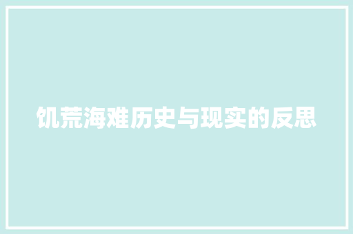 饥荒海难历史与现实的反思