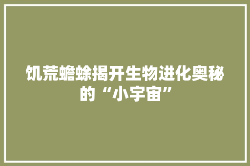 饥荒蟾蜍揭开生物进化奥秘的“小宇宙” WordPress教程