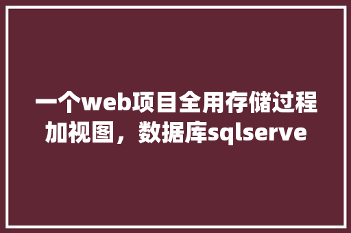 一个web项目全用存储过程加视图，数据库sqlserver，有可实施性吗「web显示数据库图片」 Web前端