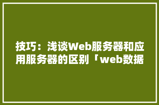 技巧：浅谈Web服务器和应用服务器的区别「web数据库和数据库服务器的区别」 WordPress教程