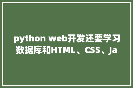 python web开发还要学习数据库和HTML、CSS、JavaScrip吗「基于web的数据库开发系统」