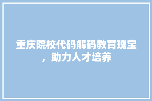重庆院校代码解码教育瑰宝，助力人才培养 Web前端